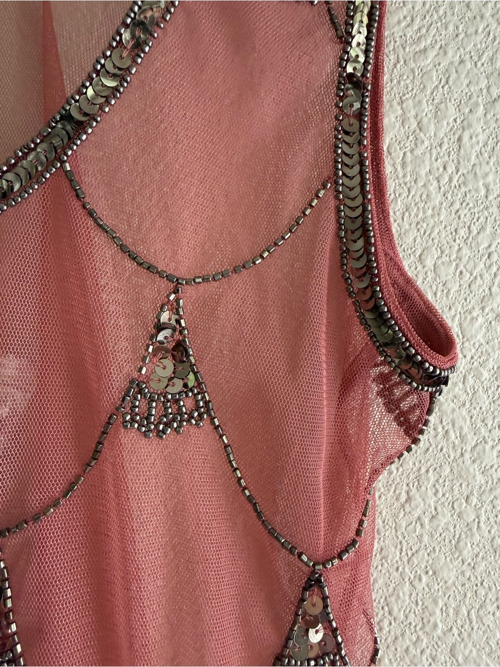 Anthropologie Mahila Beaded Sheer Tank Size S - Picture 4 of 9